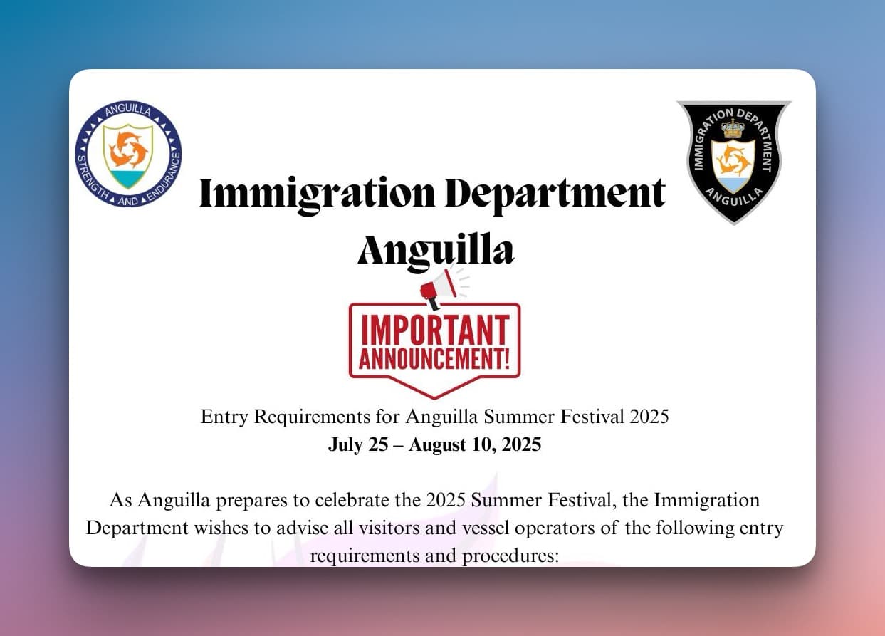 Entry Requirements for Anguilla Summer Festival 2025